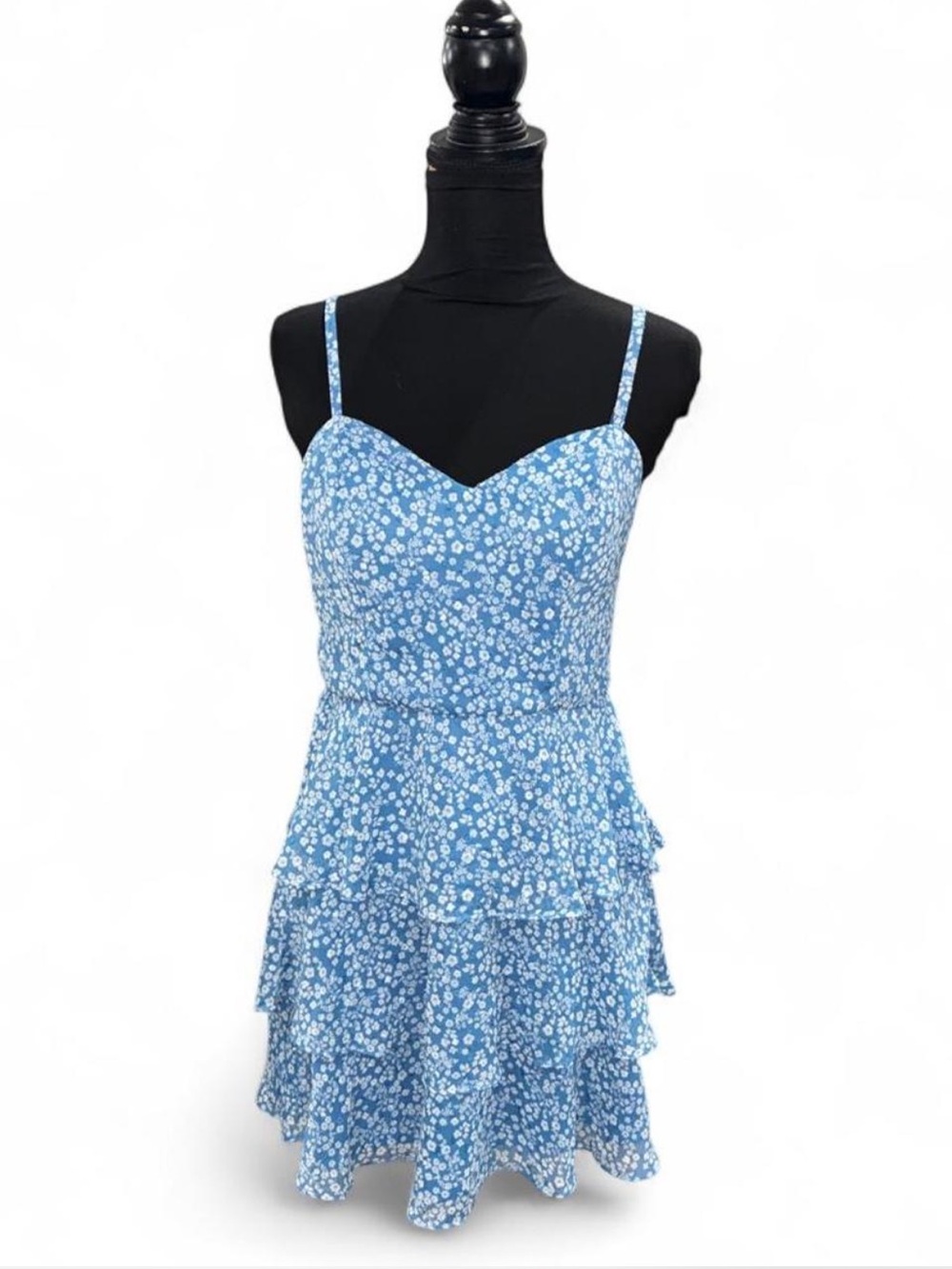 The General Good Blue Floral Tiered Sundress